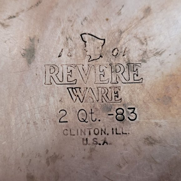 Vintage Revere Ware Copper Clad 2 Qt Sauce Pan Pot 6.5 x 4.25 Inches - Picture 7 of 11